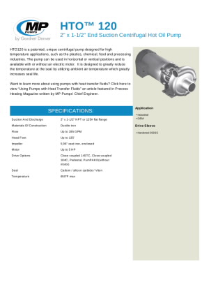 hto-120-high-temp-end-suction-centrifugal-pump