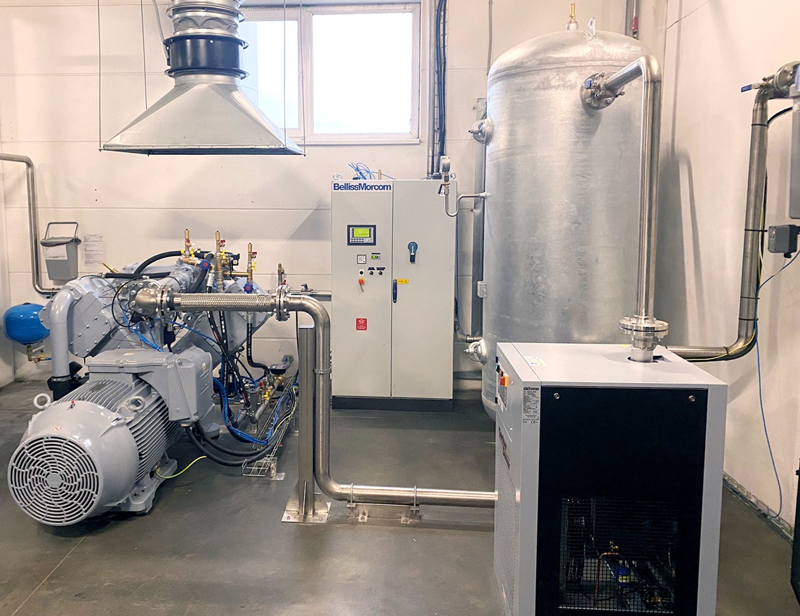 Belliss&Morcom compressor set up in PET Bottles factory