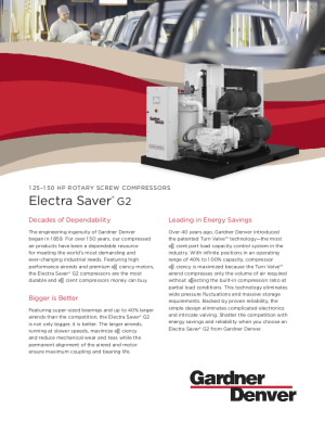 electra-saver-g2-125-150-hp-rotary-screw-compressors-brochure