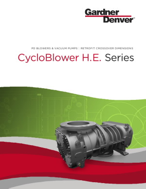 Cycloblower H.E. Series Retrofit Crossover Dimensions Data